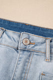 Light Wash High Rise Front Pocket Denim Shorts