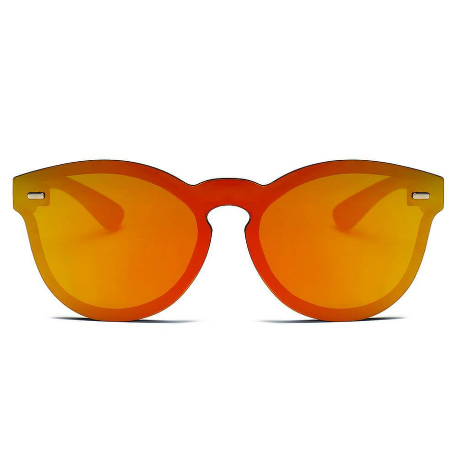 DURANT | Mirrored Round Sunglasses- Orange & Black