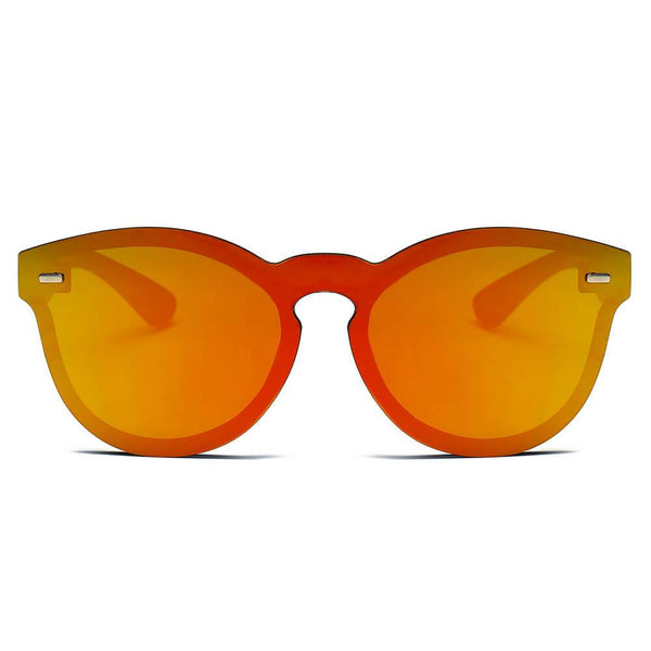 DURANT | Mirrored Round Sunglasses- Orange & Black