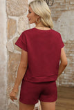 Textured Short Sleeve Top and Shorts Set- 7 Colors