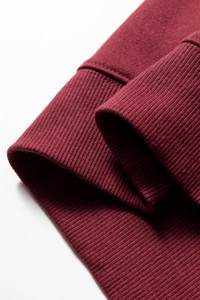 Navy Blue Preppy Striped Sleeve Loose Sweatshirt