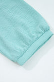 Frill V-Neck Lantern Sleeve Crinkled Blouse- 3 Colors
