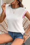 Color Block Corded Crew Neck T-Shirt- 2 Colors