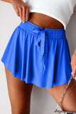 Ribbon Drawstring High-Waist Lined Tennis Skort- 6 Colors
