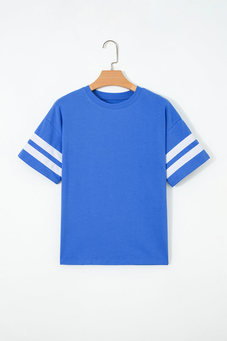 Varsity Striped Short Sleeve Crew Neck T-Shirt- 3 Colors