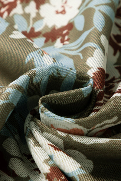 Orchid Petal Allover Floral Print Mesh Long Sleeve Top