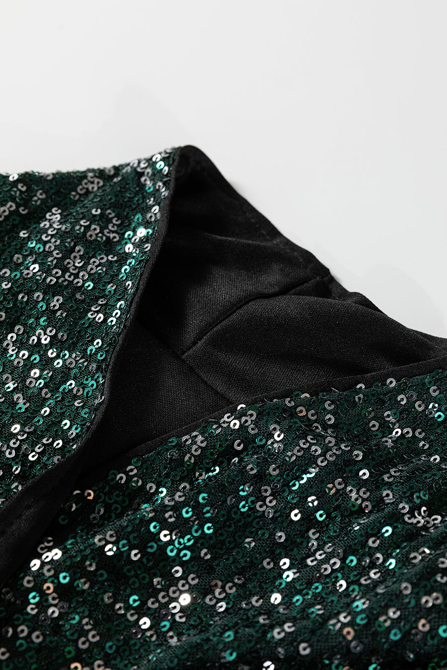 Evergreen Glitter Sequin Open Front Long Sleeve Cardigan