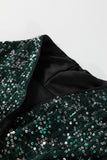 Evergreen Glitter Sequin Open Front Long Sleeve Cardigan