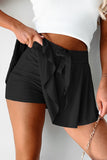 Ribbon Drawstring High-Waist Lined Tennis Skort- 6 Colors