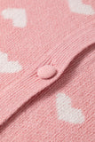 Light Pink Heart Pattern Cardigan 2