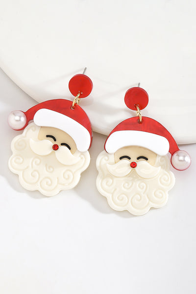 Pearl Santa Earrings- 2 Colors
