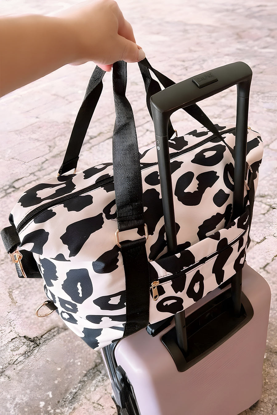 Leopard Print Luggage Tote Bag- 2 Colors