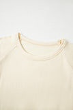 White Color Block Short Sleeve Crew Neck T-Shirt