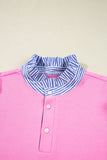 Striped Collar Long Sleeve Ruffle Hem Dress- 2 Colors