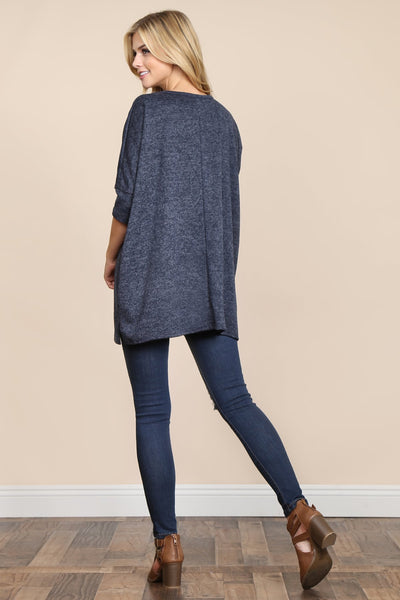 Oversized Drop Shoulder Pocket Tunic- 3 Colors