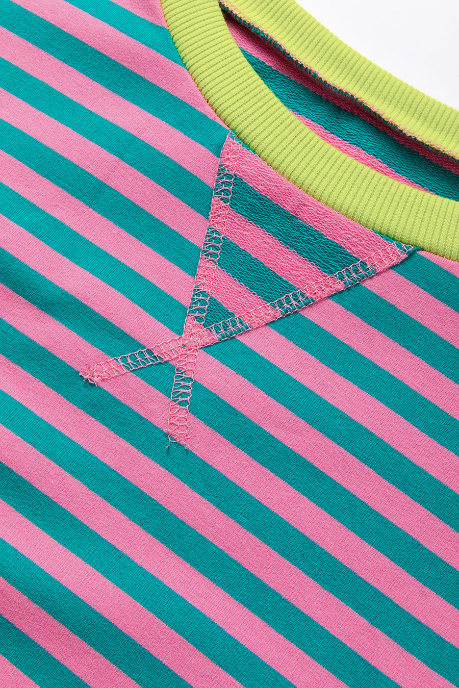 Striped Contrast Trim Oversized Sweatshirt- 4 Colors