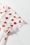 All Over Heart Print Mesh Short Sleeve Top- 2 Colors