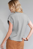 Green Pocket Ribbed Knit Short Sleeve Sweater- 9 Colors