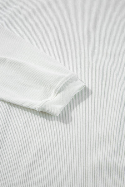 Strawberry Pink Drop Sleeve Crinkle Rib Oversized Sweatshirt