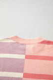 Striped Exposed Seam Patchwork Loose Fit Sweater- 4 Colors