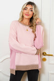 Color Block Waffle Knit Patchwork Oversized Sweatshirt- 3 Colors