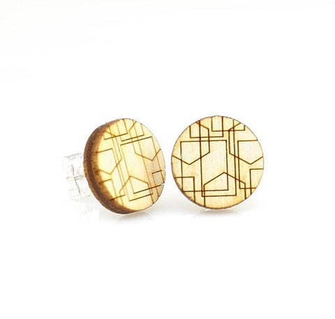 Geometric Lines Stud Earrings #3009