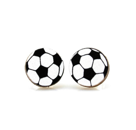 Soccer Ball Stud Earrings #3067