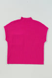 Green Pocket Ribbed Knit Short Sleeve Sweater- 9 Colors