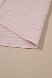 Textured Bow Frilled Ruffle Sleeve Blouse- Light Pink