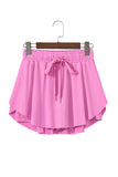Ribbon Drawstring High-Waist Lined Tennis Skort- 6 Colors