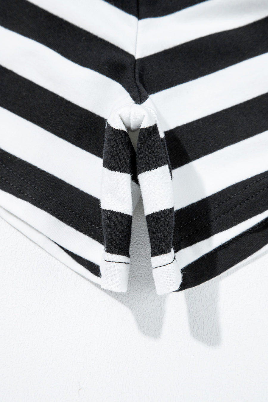 Striped Contrast Trim Long Sleeve Top and Shorts Set- 2 Colors