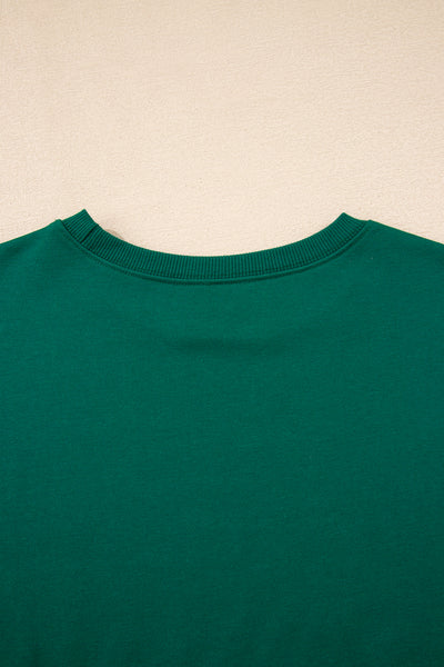 Tillandsia Purple Varsity Stripe Detail Drop Shoulder Pullover Mini Skort Set