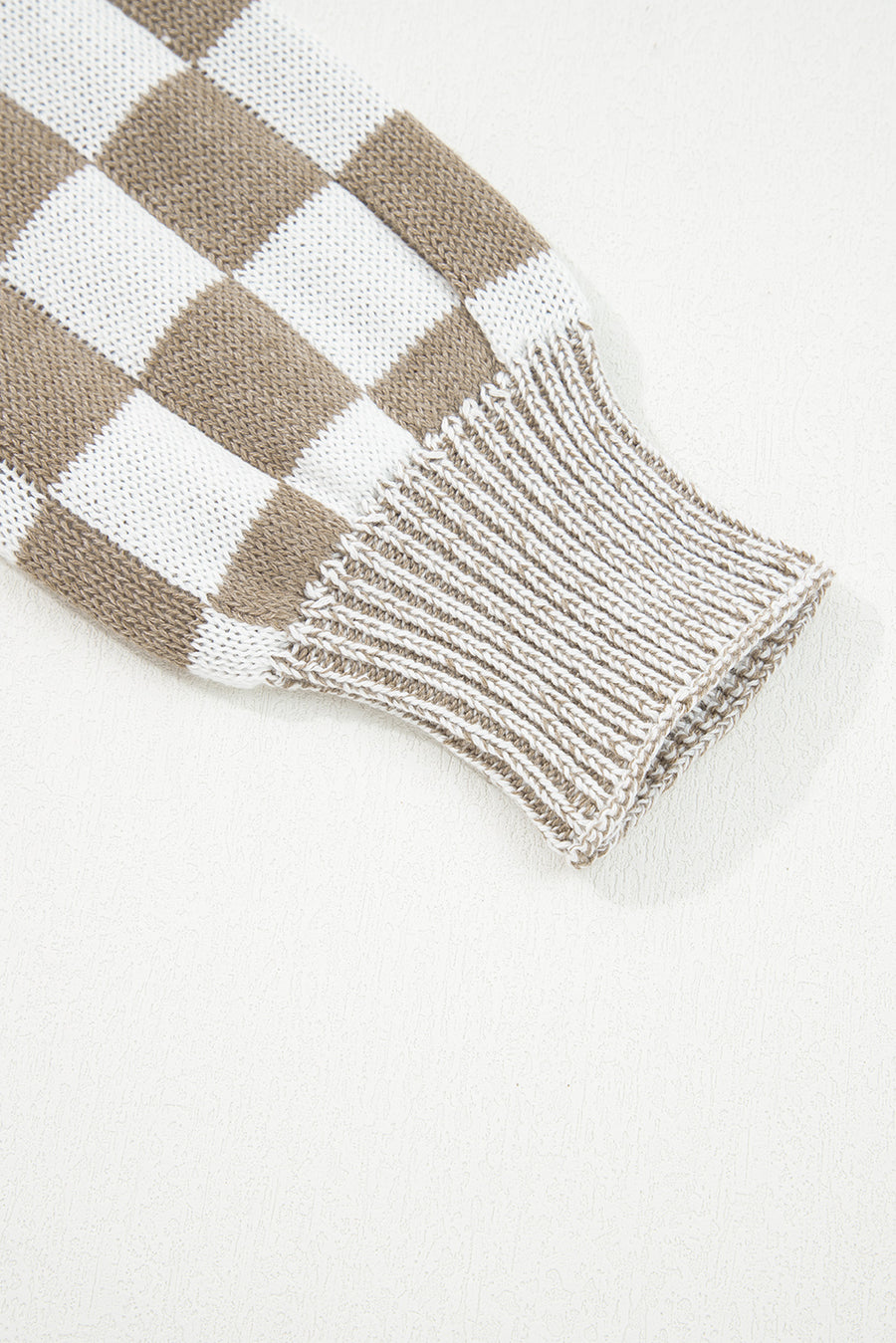 Black Checkered Open Front Drop Shoulder Cardigan