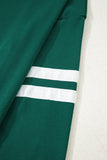 Varsity Striped Sleeve Drop Shoulder Sweatshirt and Shorts Set- 5 Colors