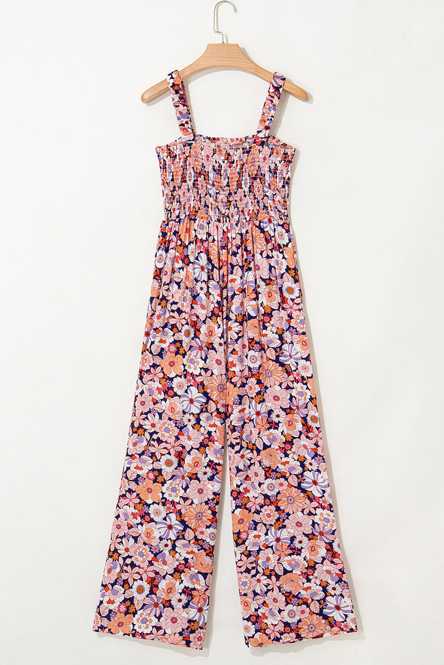 Floral Square Neck Stretch High-Waist Jumpsuit- 3 Colors