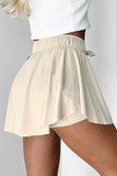 Ribbon Drawstring High-Waist Lined Tennis Skort- 6 Colors
