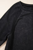 Waffle Knit Patchwork Raglan Sleeve Sweatshirt- 3 Colors
