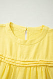 Meadow Mist Green Tie Half Sleeve Pleated Detail Babydoll Blouse