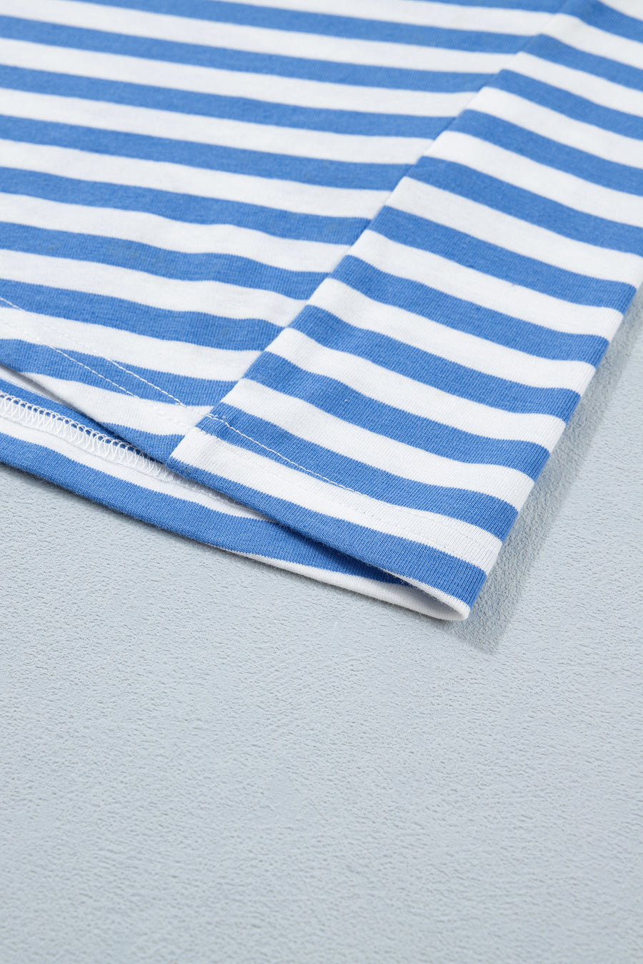 Striped Tie Front Contrast Trim Crew Neck T-Shirt Mini Dress- 3 Colors