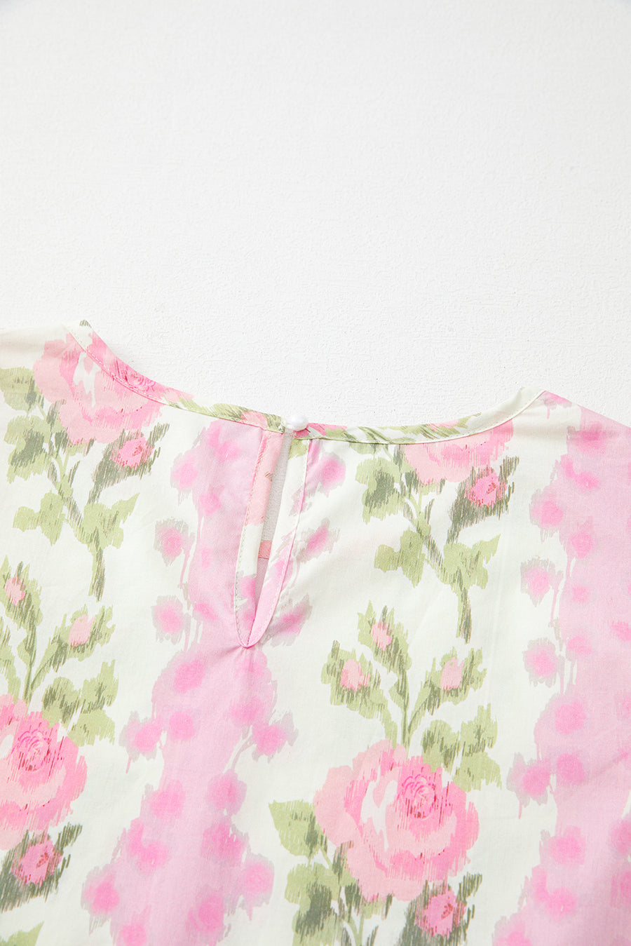 Pink Rose Layered Ruffle Short Sleeve Blouse