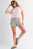 Twist Ribbed Color Block Pocket Crew Neck T-Shirt- 4 Colors