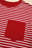 Striped Chest Pocket Crew Neck Muscle Tee- 2 Colors