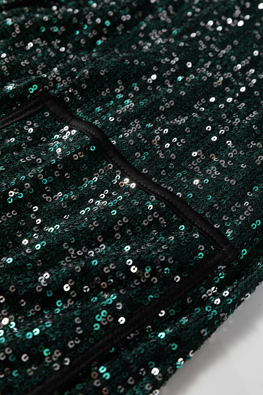Evergreen Glitter Sequin Open Front Long Sleeve Cardigan
