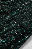Evergreen Glitter Sequin Open Front Long Sleeve Cardigan