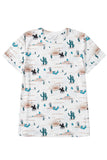 Beige Cactus Cowboy Crew Neck Short Sleeve Graphic T-Shirt