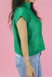 Knit High Neck Cap Sleeve Sweater- 2 Colors