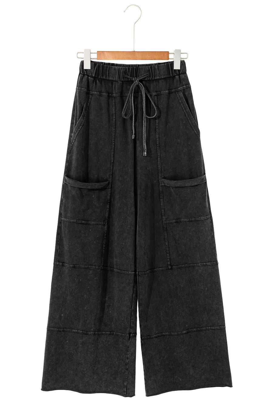Mineral Wash Exposed Seam Wide Leg Cargo Pants- 3 Colors