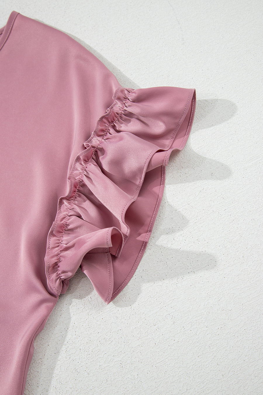 Toadstool Satin Ruffle Sleeve V-Neck Blouse