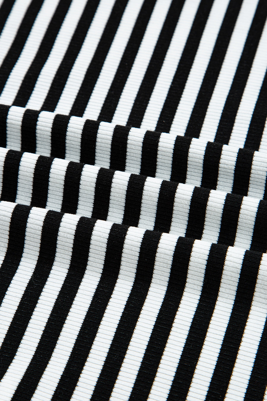 Black & White Striped Cutout Long Sleeve Top