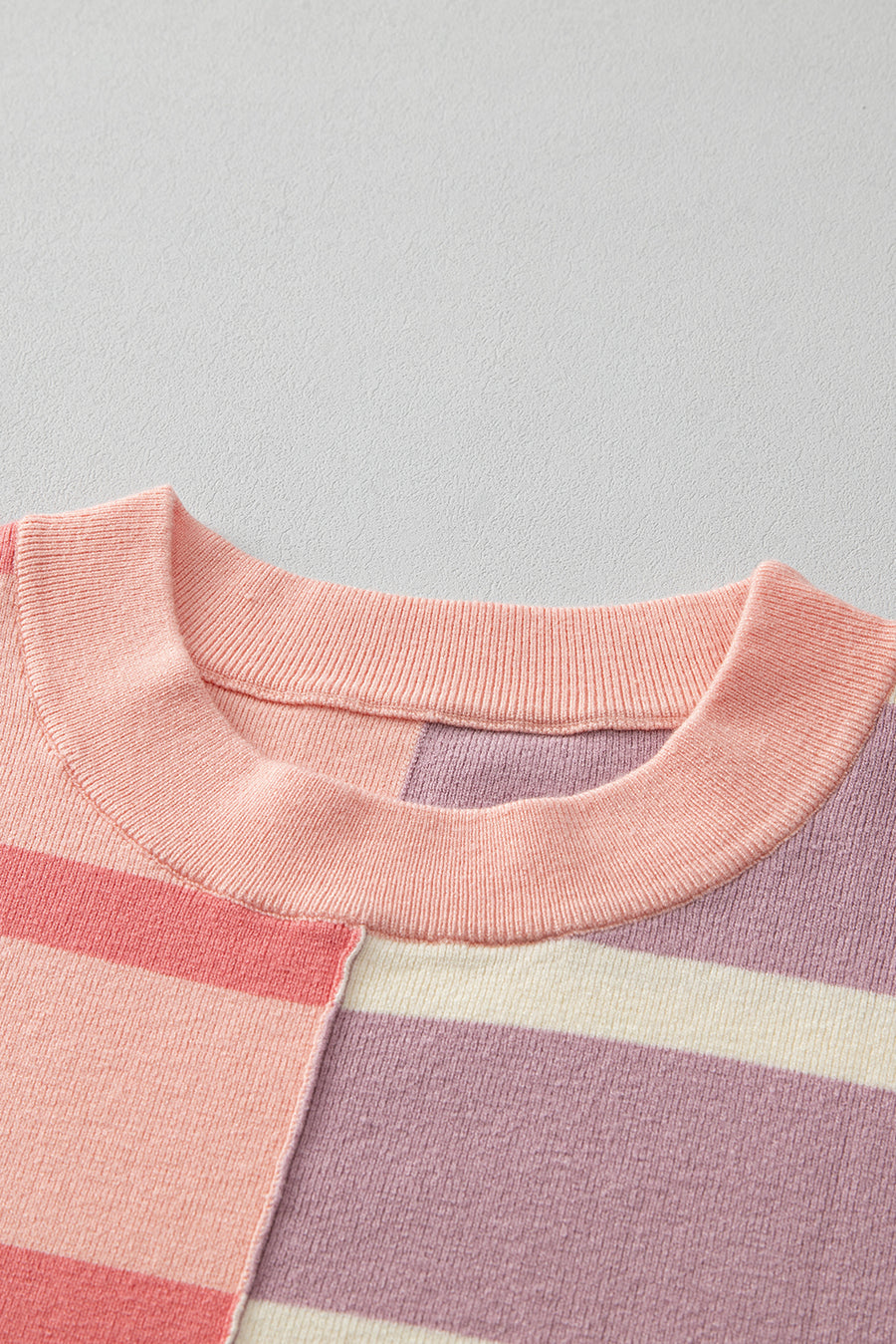 Striped Exposed Seam Patchwork Loose Fit Sweater- 4 Colors